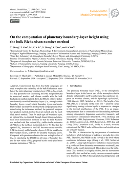 On the Computation of Planetary Boundary-Layer Height Using the Bulk Richardson Number Method