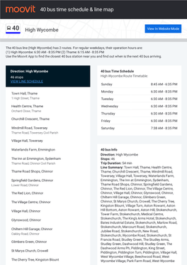 40 Bus Time Schedule & Line Route