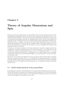 Theory of Angular Momentum and Spin