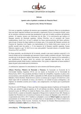 Centro Estratégico Latinoamericano De Geopolítica Informe Apuntes