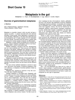 Short Course 10 Metaplasia in The