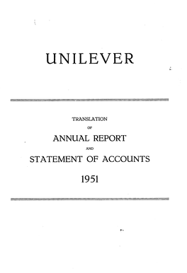 Unilever Annual Report 1951
