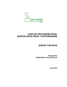 Land Off Belvedere Road, Burton-Upon-Trent, Staffordshire