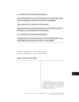 La Constitución De Rionegro Antecedentes Y Esfuerzos