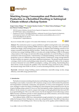 Matching Energy Consumption and Photovoltaic Production in a Retrofitted Dwelling in Subtropical Climate Without a Backup System
