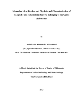 Molecular Identification and Physiological Characterization of Halophilic and Alkaliphilic Bacteria Belonging to the Genus Halomonas