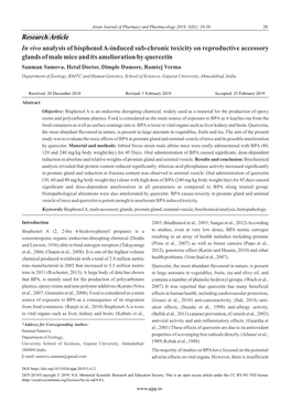 In Vivo Analysis of Bisphenol