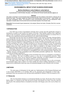 Environmental Impact Study in Bodva River Basin