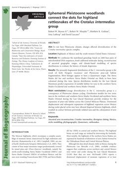 Ephemeral Pleistocene Woodlands Connect the Dots for Highland Rattlesnakes of the Crotalus Intermedius Group