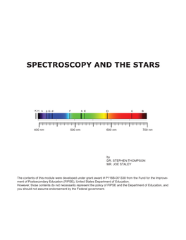 Spectroscopy and the Stars