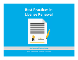 Best Practices in License Renewal