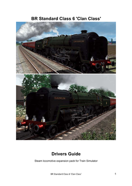 BR Standard Class 6 'Clan Class' Drivers Guide