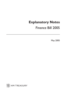 Explanatory Notes Finance Bill 2005