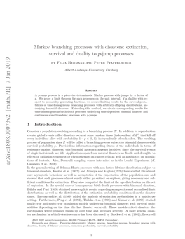 Extinction, Survival and Duality to P-Jump Processes