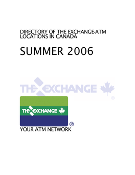 Directory of the Exchange®Atm Locations in Canada