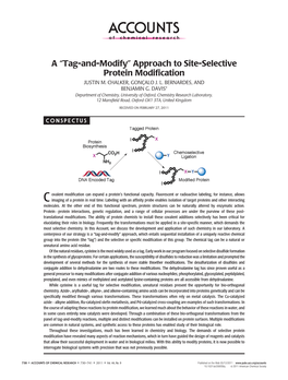 Approach to Site-Selective Protein Modification JUSTIN M