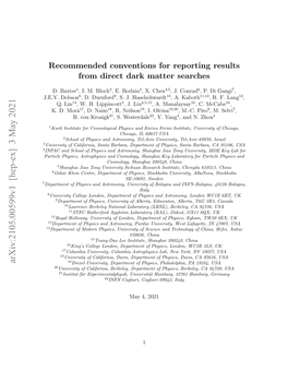 Recommended Conventions for Reporting Results from Direct Dark Matter Searches