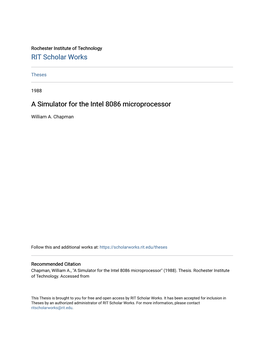 A Simulator for the Intel 8086 Microprocessor