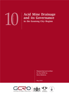 Acid Mine Drainage and Its Governance in the Gauteng City-Region 2015