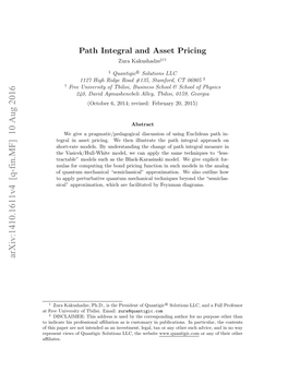 Path Integral and Asset Pricing