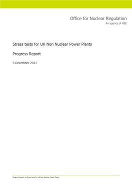 Stress Tests for UK Non Nuclear Power Plants