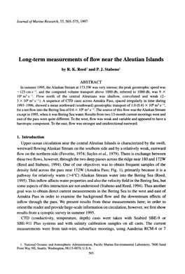 Long-Term Measurements of Flow Near the Aleutian Islands