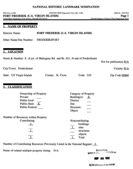 By the Becreu^ 01 Uio Luterior NFS Form 10-900 USDI/NPS NRHP Registration Form (Rev