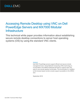 Accessing Remote Desktop Using VNC on Dell Poweredge Servers
