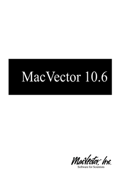 Macvector 10.6 2 Macvector User Guide Copyright Statement