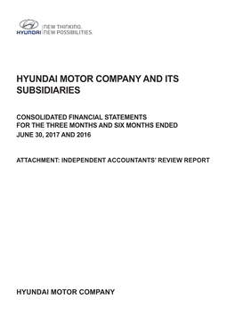 Hyundai Motor Company and Its Subsidiaries