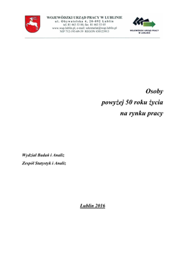 Osoby Powyżej 50 Roku Życia Na Rynku Pracy W Latach 2013-2015