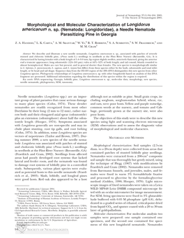 Morphological and Molecular Characterization of Longidorus Americanum N