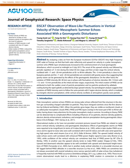 EISCAT Observation of Wave‐Like Fluctuations in Vertical Velocity Of