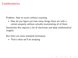 Combinatorics