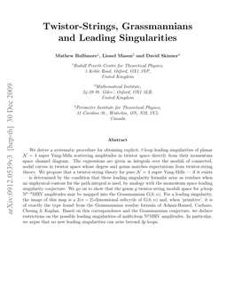 Twistor-Strings, Grassmannians and Leading Singularities