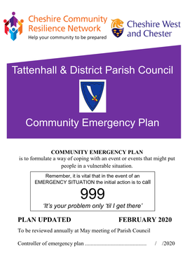 Tattenhall & District Parish Council Community Emergency Plan