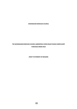 Arborfield Cross Relief Road) Compulsory Purchase Order 2018