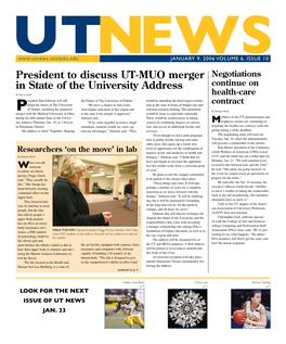 President to Discuss UT-MUO Merger in State of the University Address