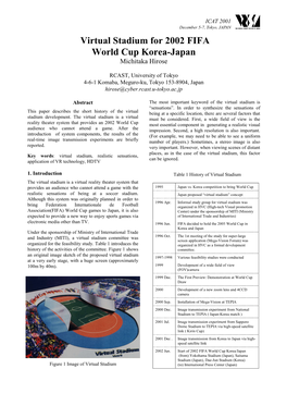Virtual Stadium for 2002 FIFA World Cup Korea-Japan Michitaka Hirose