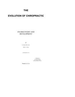 The Evolution of Chiropractic