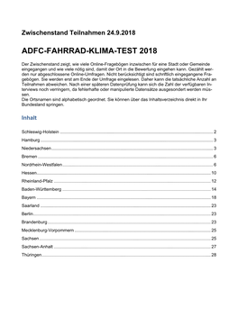 Adfc-Fahrrad-Klima-Test 2018