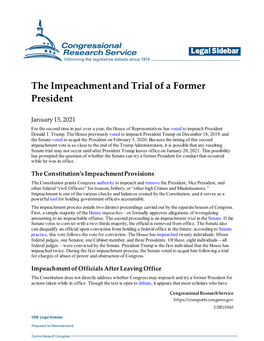 The Impeachment and Trial of a Former President