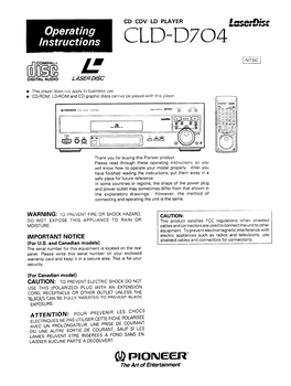 CLD-D704 Mllm=Wql L Il 'Ily ,, L DIGITAL AUDIO L a SER D/SC