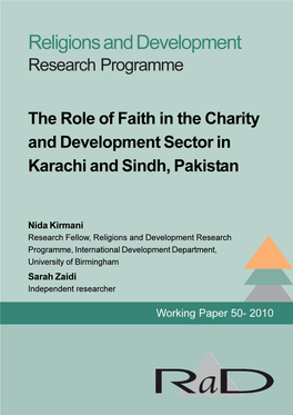 The Role of Faith in the Charity and Development Sector in Karachi and Sindh, Pakistan