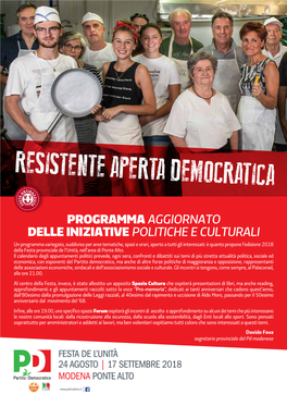 Programma Aggiornato Delle Iniziative Politiche E