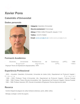 Xavier Pons Catedràtic D'universitat
