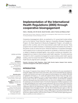 (2005) Through Cooperative Bioengagement