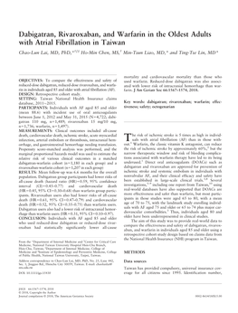 Dabigatran, Rivaroxaban, and Warfarin in the Oldest Adults With