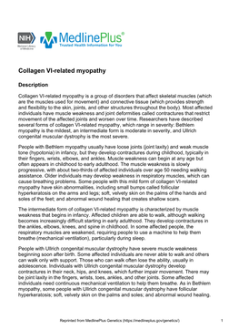 Collagen VI-Related Myopathy