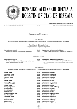 Bizkaiko Aldizkari Ofiziala Boletin Oficial De Bizkaia